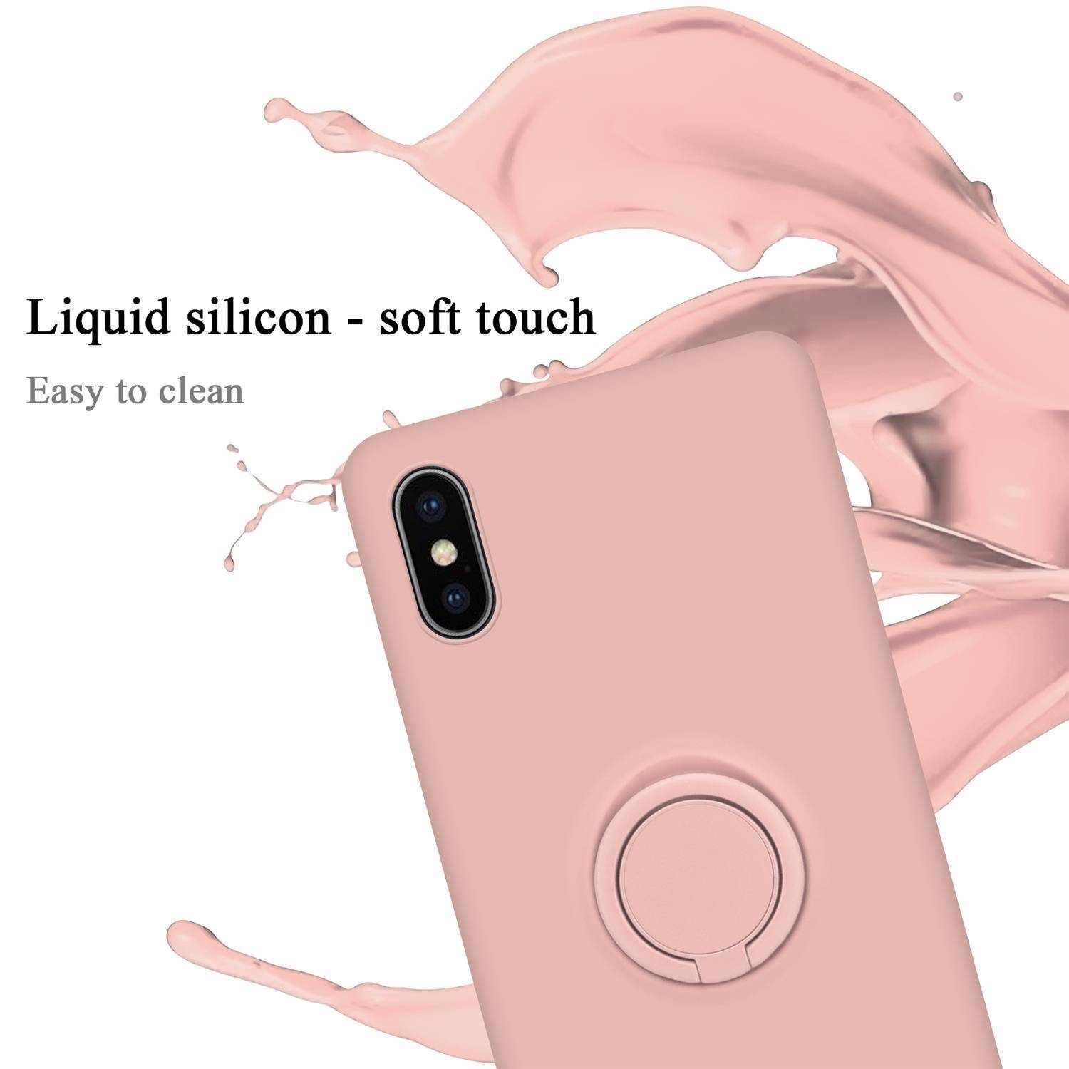Cadorabo Hülle für Apple iPhone X / XS Schutz Hülle in Rosa Handyhülle TPU Etui Case Cover
