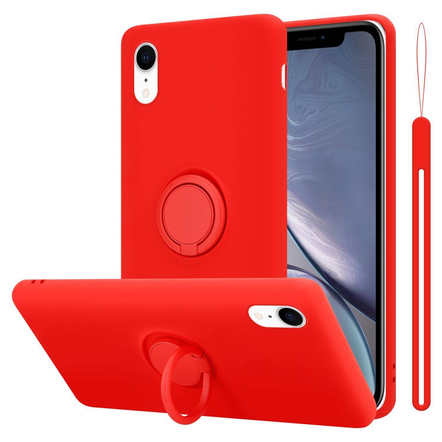 Cadorabo Hülle für Apple iPhone XR Schutz Hülle in Rot Handyhülle TPU Etui Case Cover