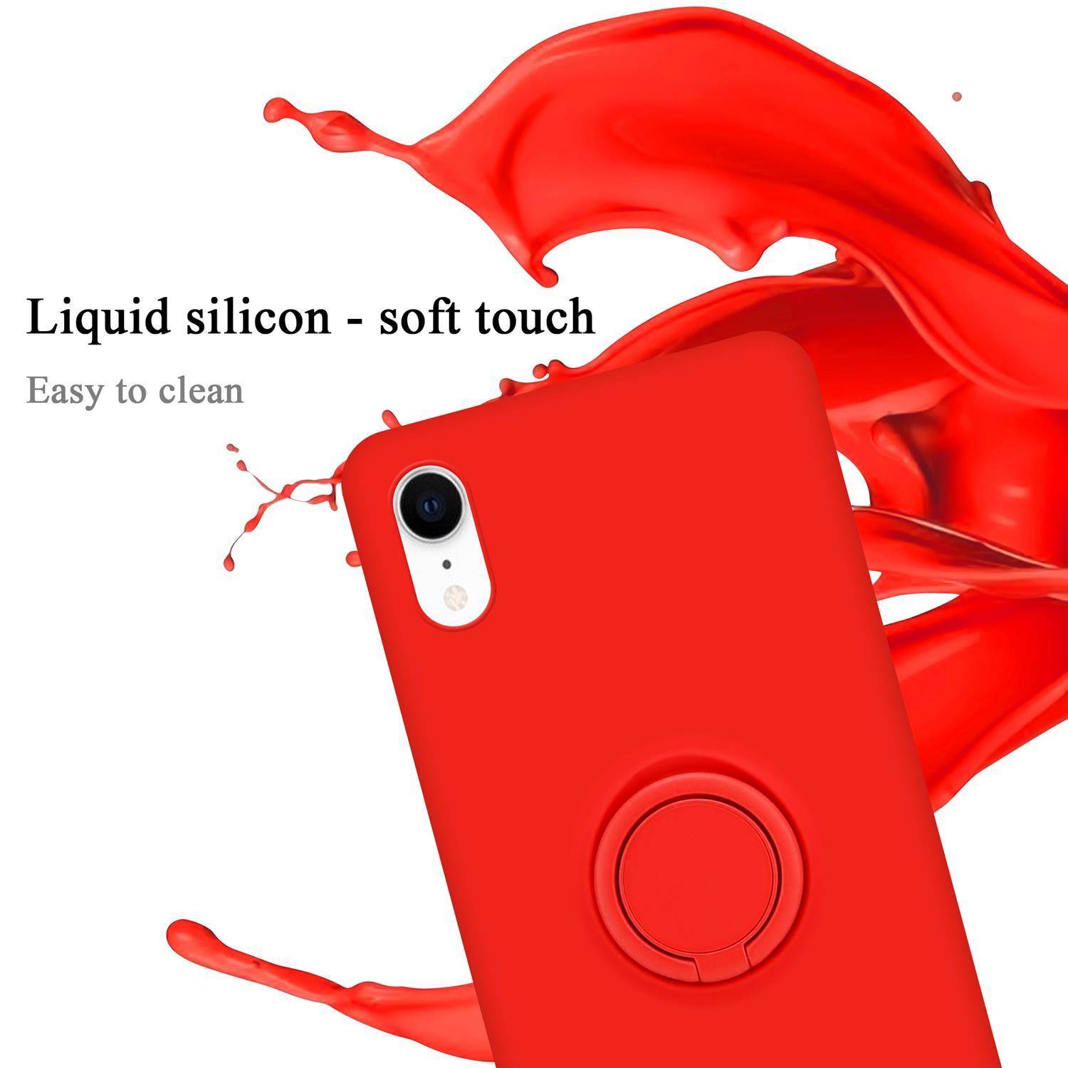 Cadorabo Hülle für Apple iPhone XR Schutz Hülle in Rot Handyhülle TPU Etui Case Cover