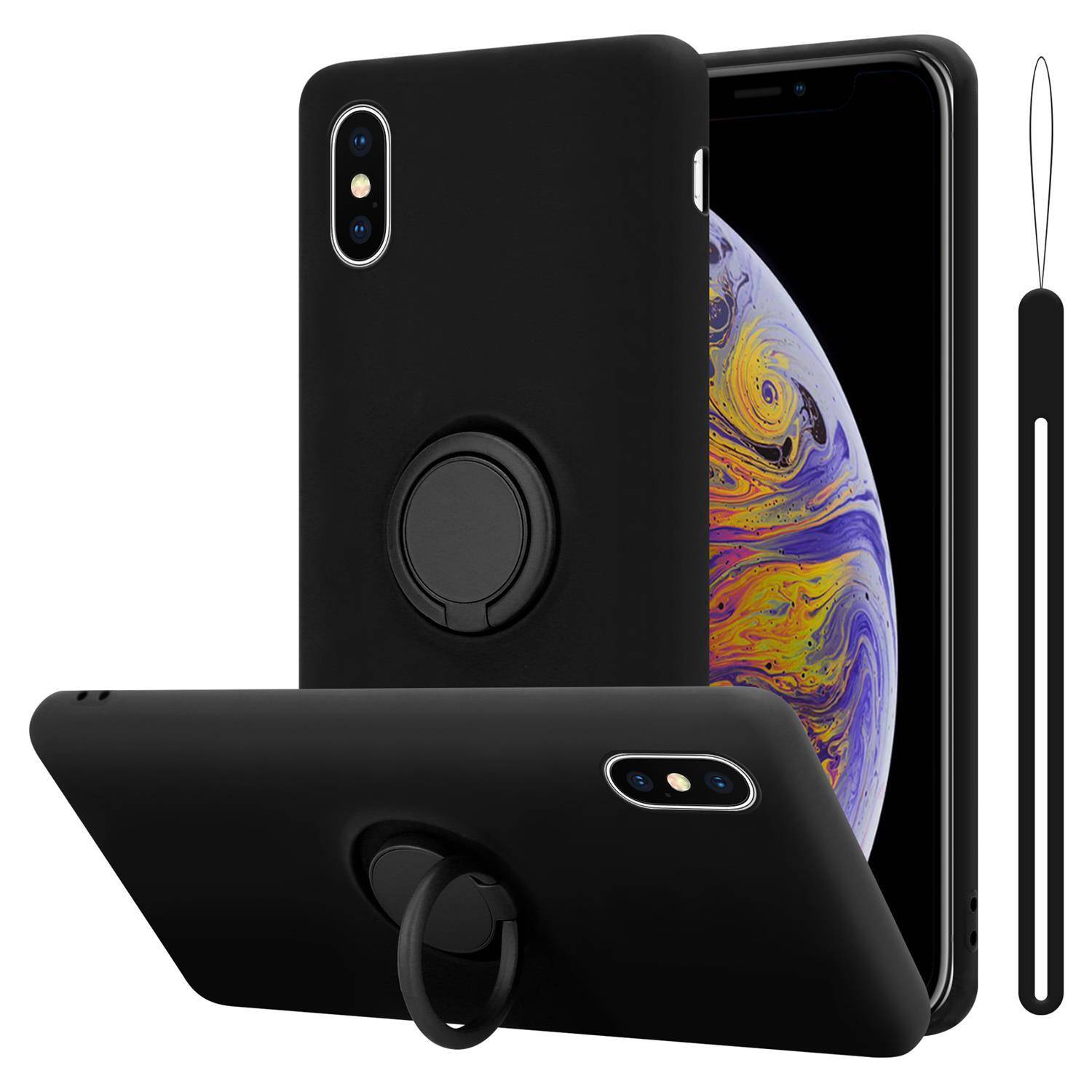 Cadorabo Hülle für Apple iPhone XS MAX Schutz Hülle in Schwarz Handyhülle TPU Etui Case Cover
