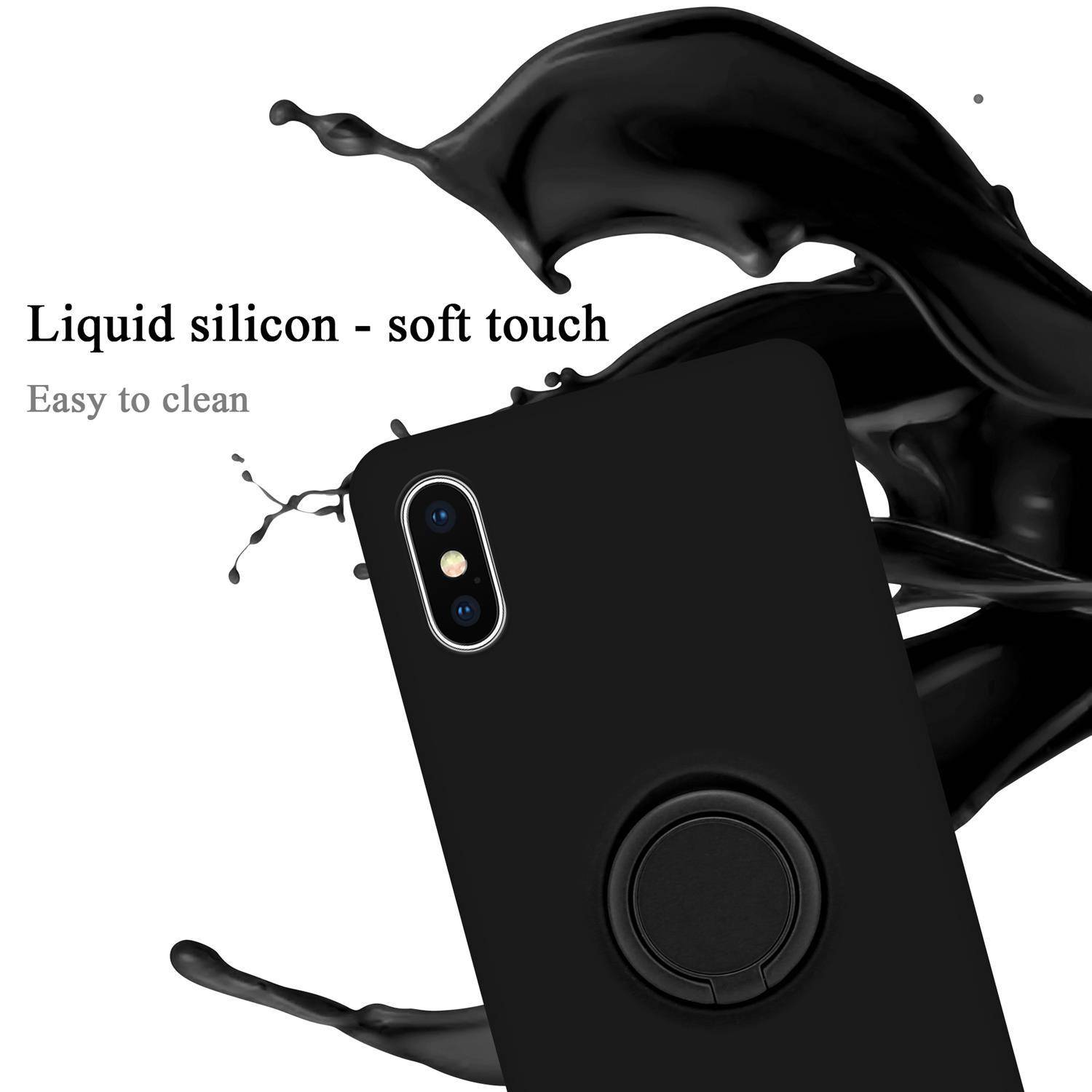 Cadorabo Hülle für Apple iPhone XS MAX Schutz Hülle in Schwarz Handyhülle TPU Etui Case Cover