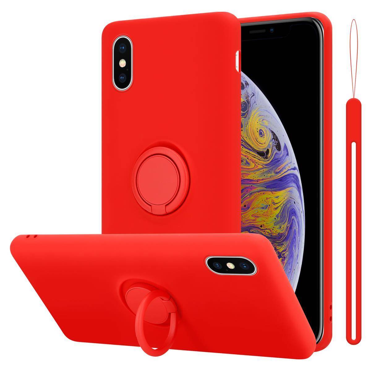 Cadorabo Hülle für Apple iPhone XS MAX Schutz Hülle in Rot Handyhülle TPU Etui Case Cover