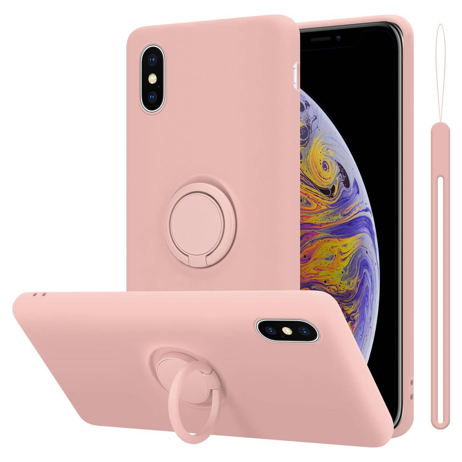 Cadorabo Hülle für Apple iPhone XS MAX Schutz Hülle in Rosa Handyhülle TPU Etui Case Cover