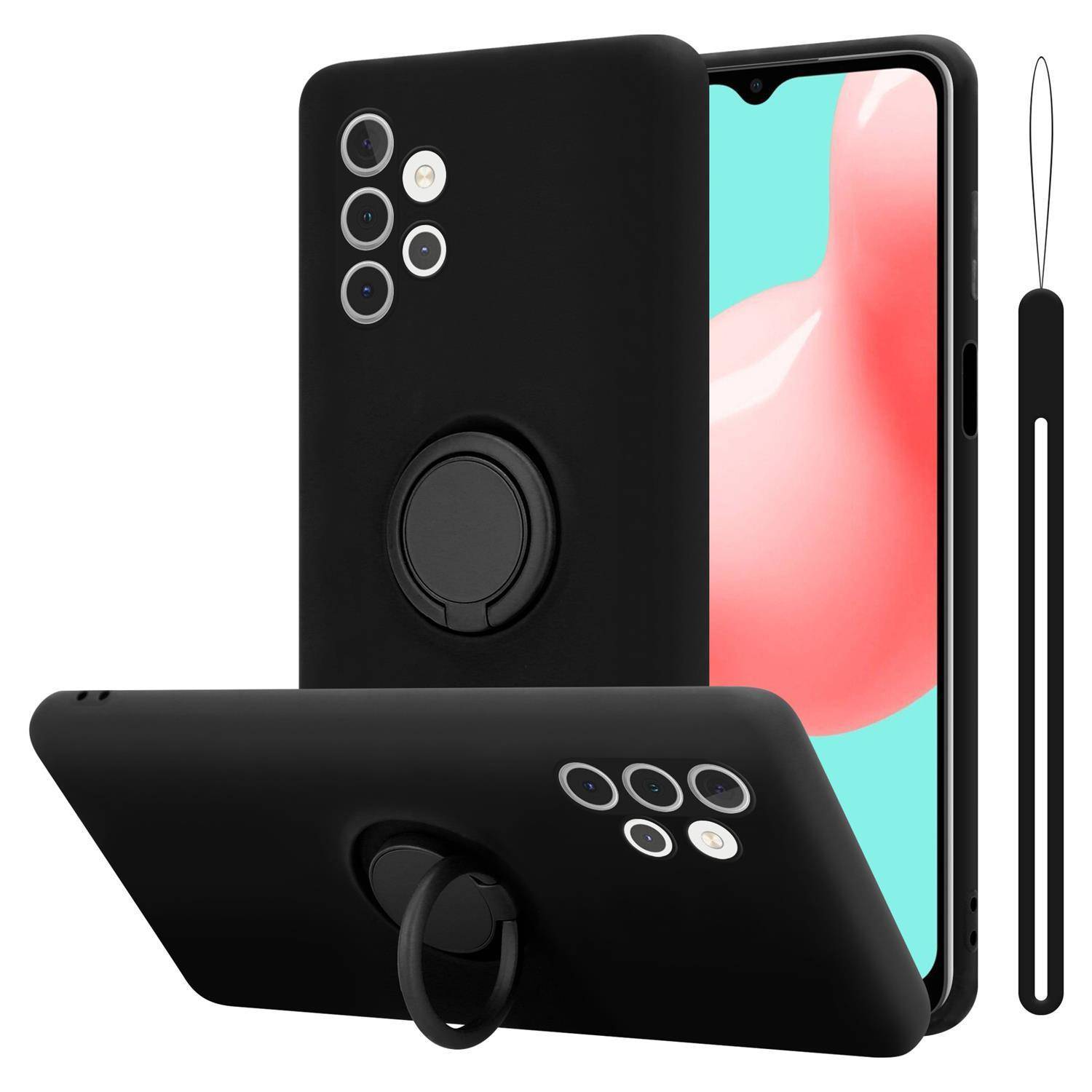 Cadorabo Hülle für Samsung Galaxy A32 5G Schutz Hülle in Schwarz Handyhülle TPU Etui Case Cover