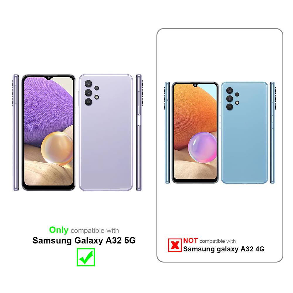 Cadorabo Hülle für Samsung Galaxy A32 5G Schutz Hülle in Schwarz Handyhülle TPU Etui Case Cover
