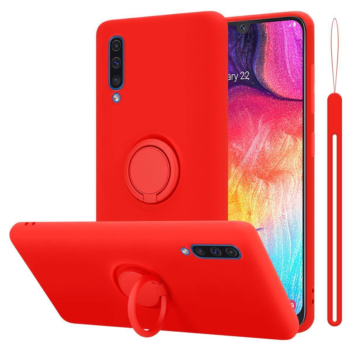 Cadorabo Hülle für Samsung Galaxy A50 4G / A50s / A30s Schutz Hülle in Rot Handyhülle TPU Etui Case Cover