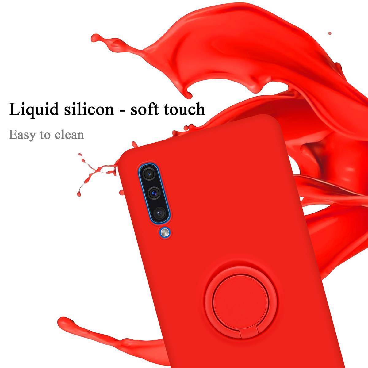 Cadorabo Hülle für Samsung Galaxy A50 4G / A50s / A30s Schutz Hülle in Rot Handyhülle TPU Etui Case Cover