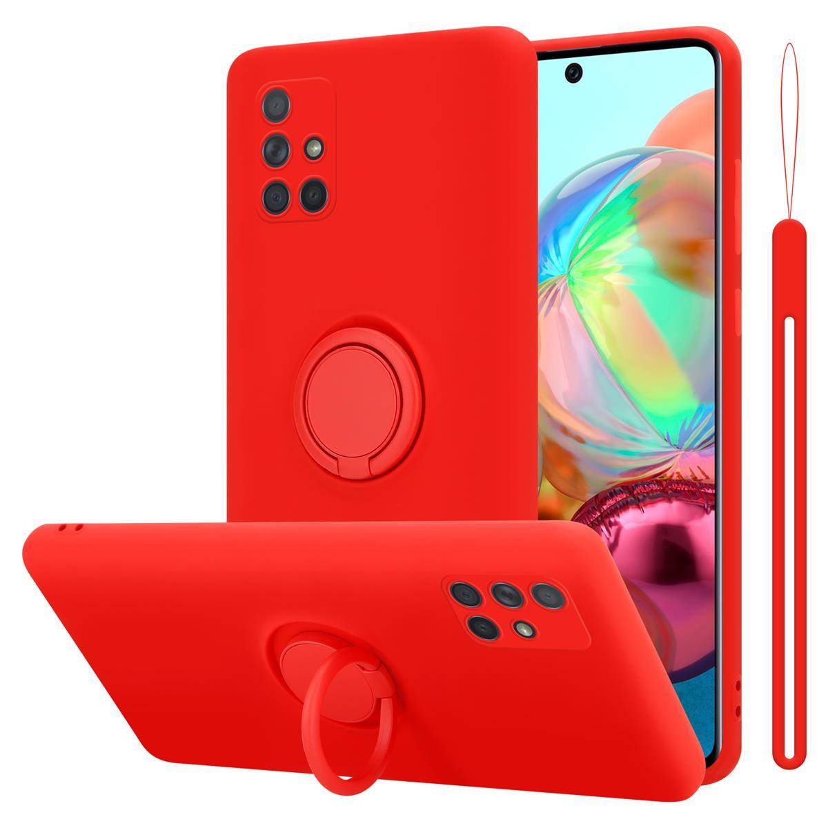 Cadorabo Hülle für Samsung Galaxy A51 4G / M40s Schutz Hülle in Rot Handyhülle TPU Etui Case Cover