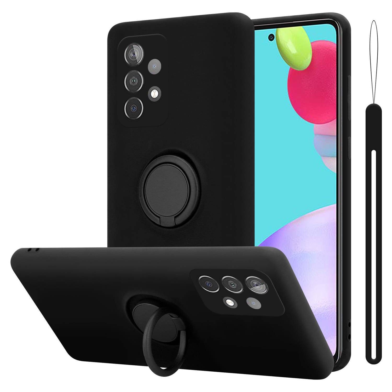 Cadorabo Hülle für Samsung Galaxy A52 (4G / 5G) / A52s Schutz Hülle in Schwarz Handyhülle TPU Etui Case Cover