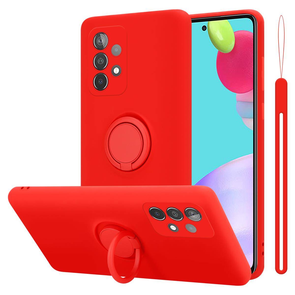 Cadorabo Hülle für Samsung Galaxy A52 (4G / 5G) / A52s Schutz Hülle in Rot Handyhülle TPU Etui Case Cover
