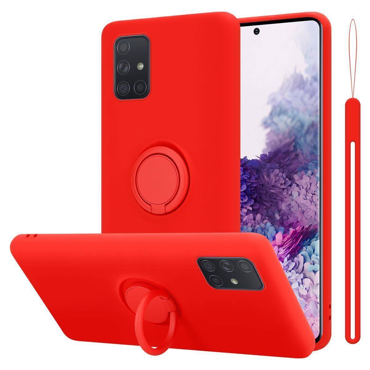 Cadorabo Hülle für Samsung Galaxy A71 4G Schutz Hülle in Rot Handyhülle TPU Etui Case Cover