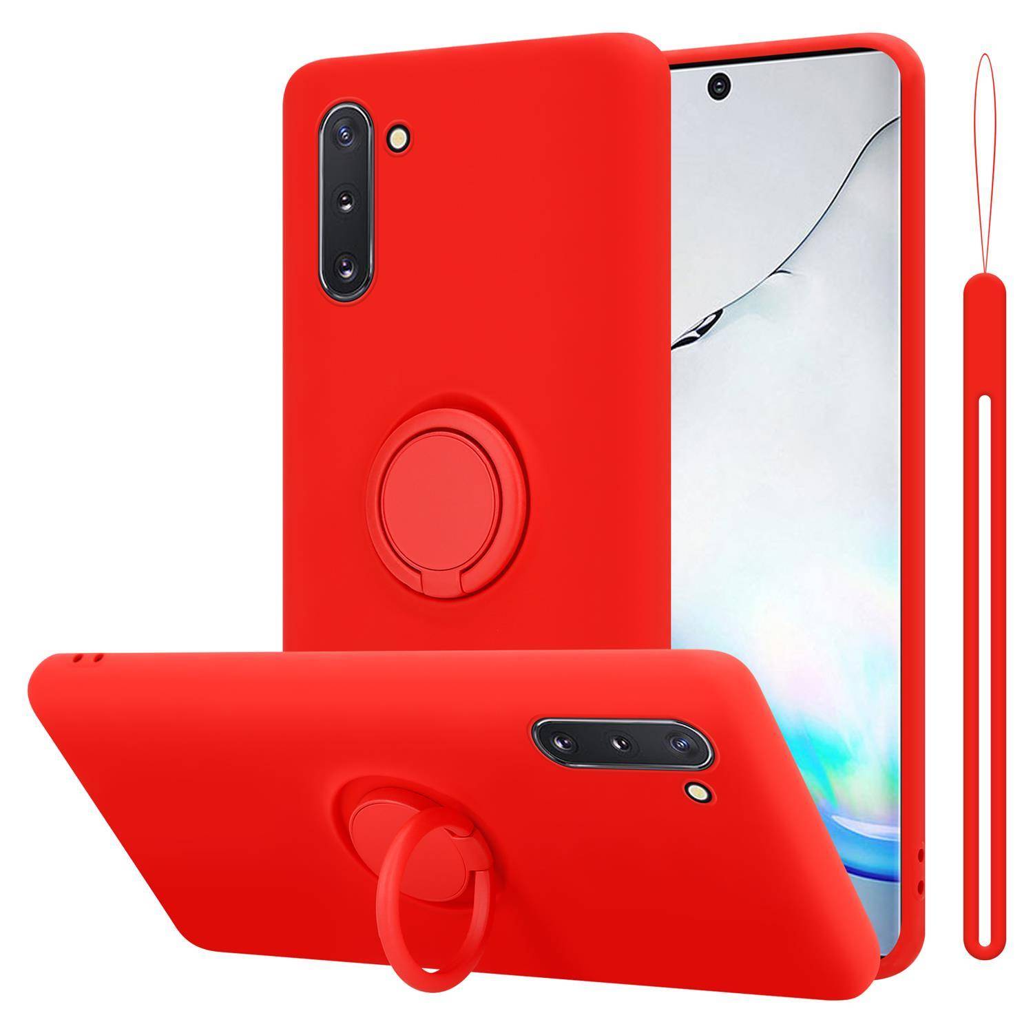 Cadorabo Hülle für Samsung Galaxy NOTE 10 Schutz Hülle in Rot Handyhülle TPU Etui Case Cover