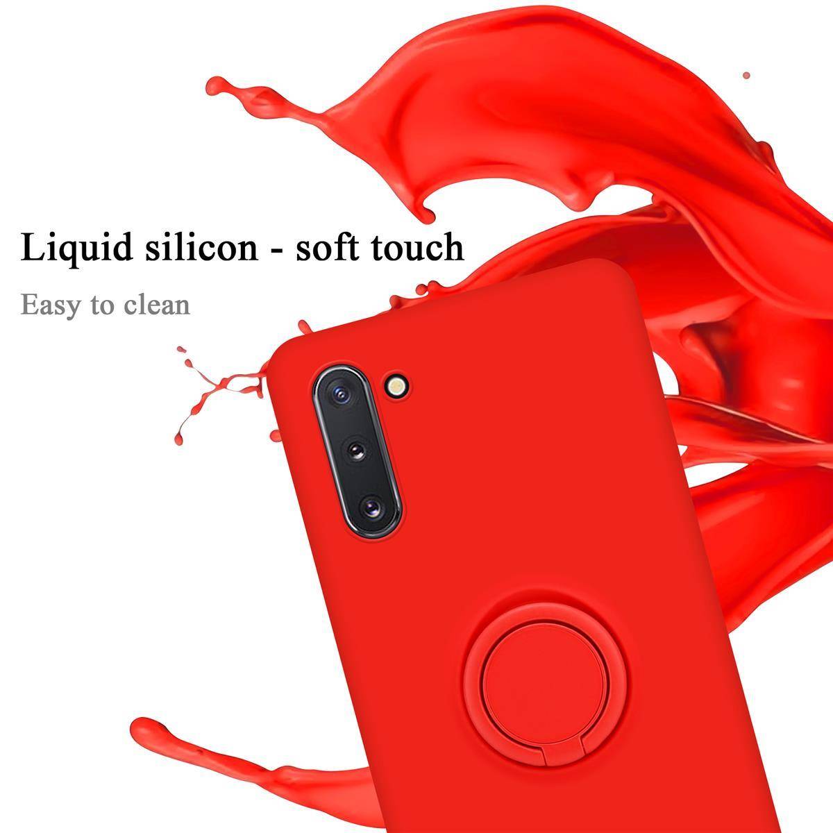 Cadorabo Hülle für Samsung Galaxy NOTE 10 Schutz Hülle in Rot Handyhülle TPU Etui Case Cover