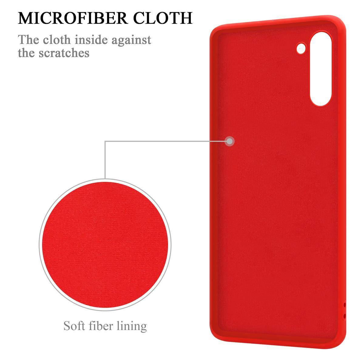 Cadorabo Hülle für Samsung Galaxy NOTE 10 Schutz Hülle in Rot Handyhülle TPU Etui Case Cover