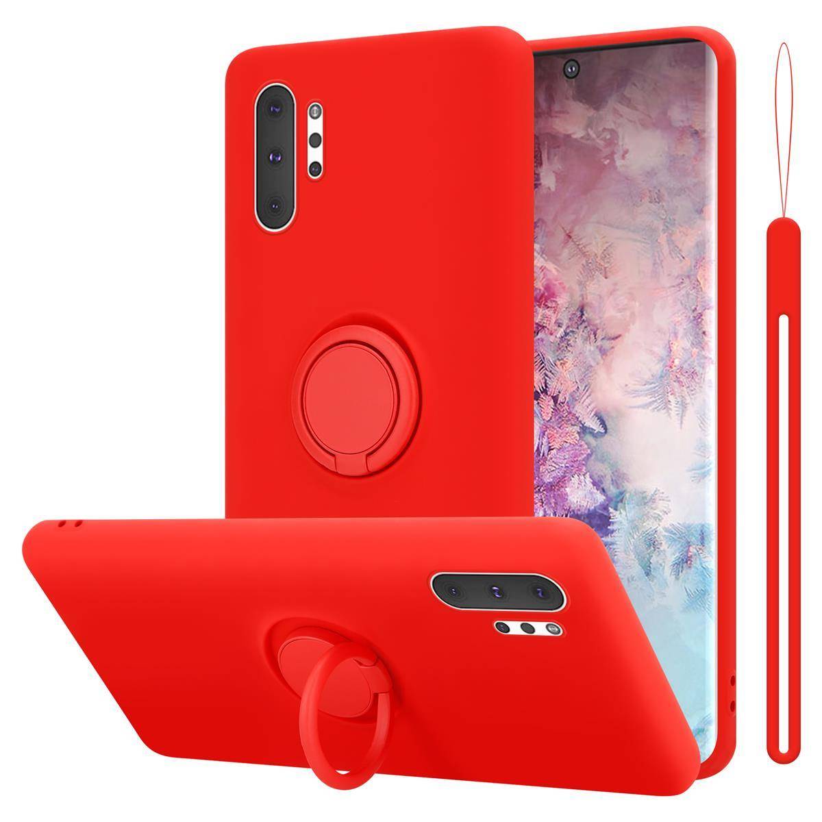 Cadorabo Hülle für Samsung Galaxy NOTE 10 PLUS Schutz Hülle in Rot Handyhülle TPU Etui Case Cover