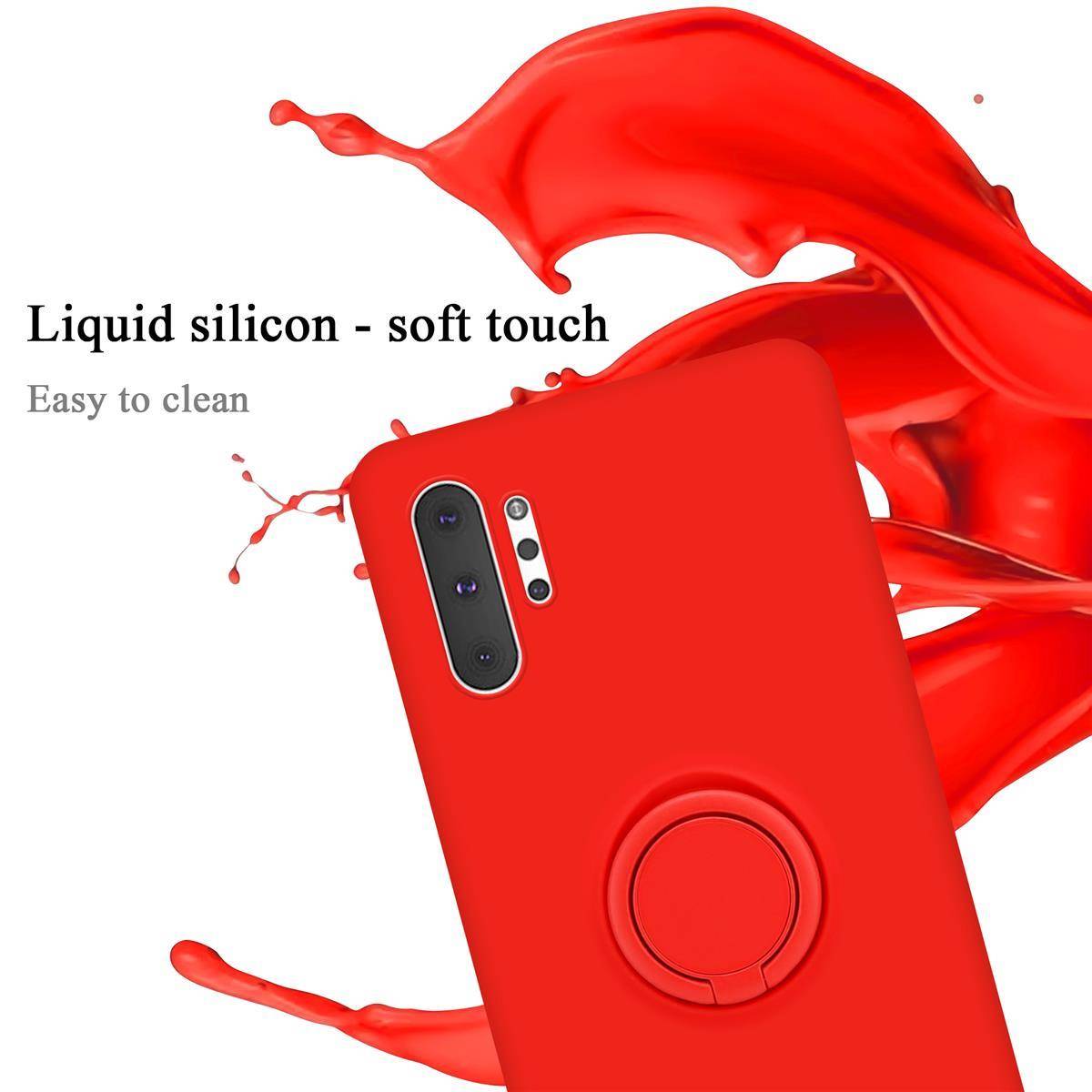 Cadorabo Hülle für Samsung Galaxy NOTE 10 PLUS Schutz Hülle in Rot Handyhülle TPU Etui Case Cover