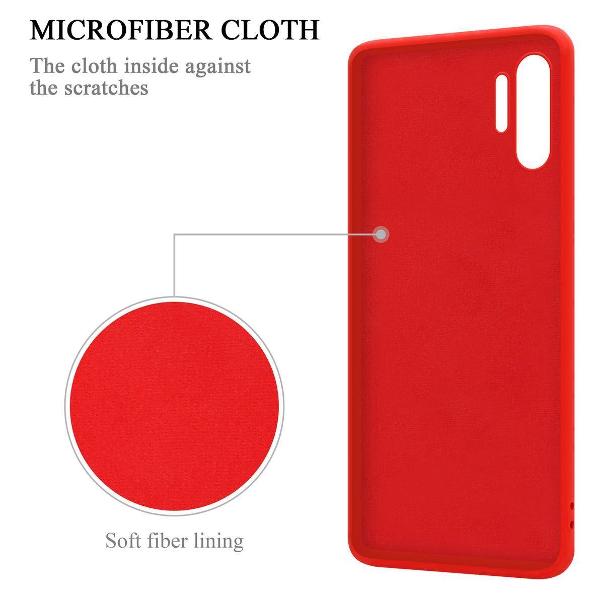 Cadorabo Hülle für Samsung Galaxy NOTE 10 PLUS Schutz Hülle in Rot Handyhülle TPU Etui Case Cover