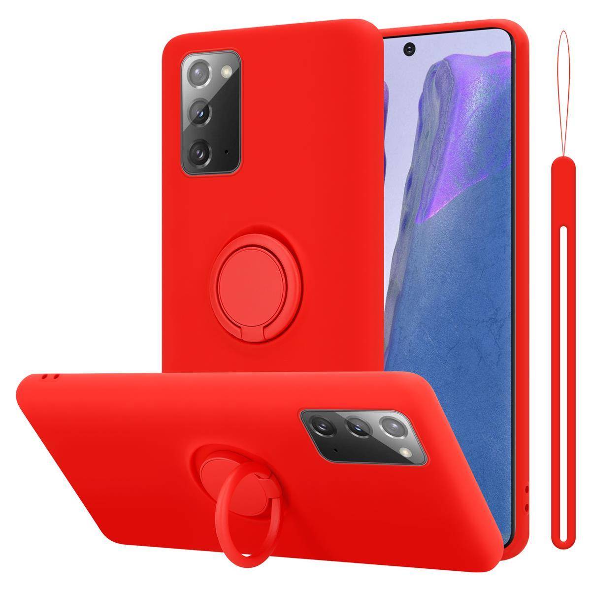 Cadorabo Hülle für Samsung Galaxy NOTE 20 Schutz Hülle in Rot Handyhülle TPU Etui Case Cover