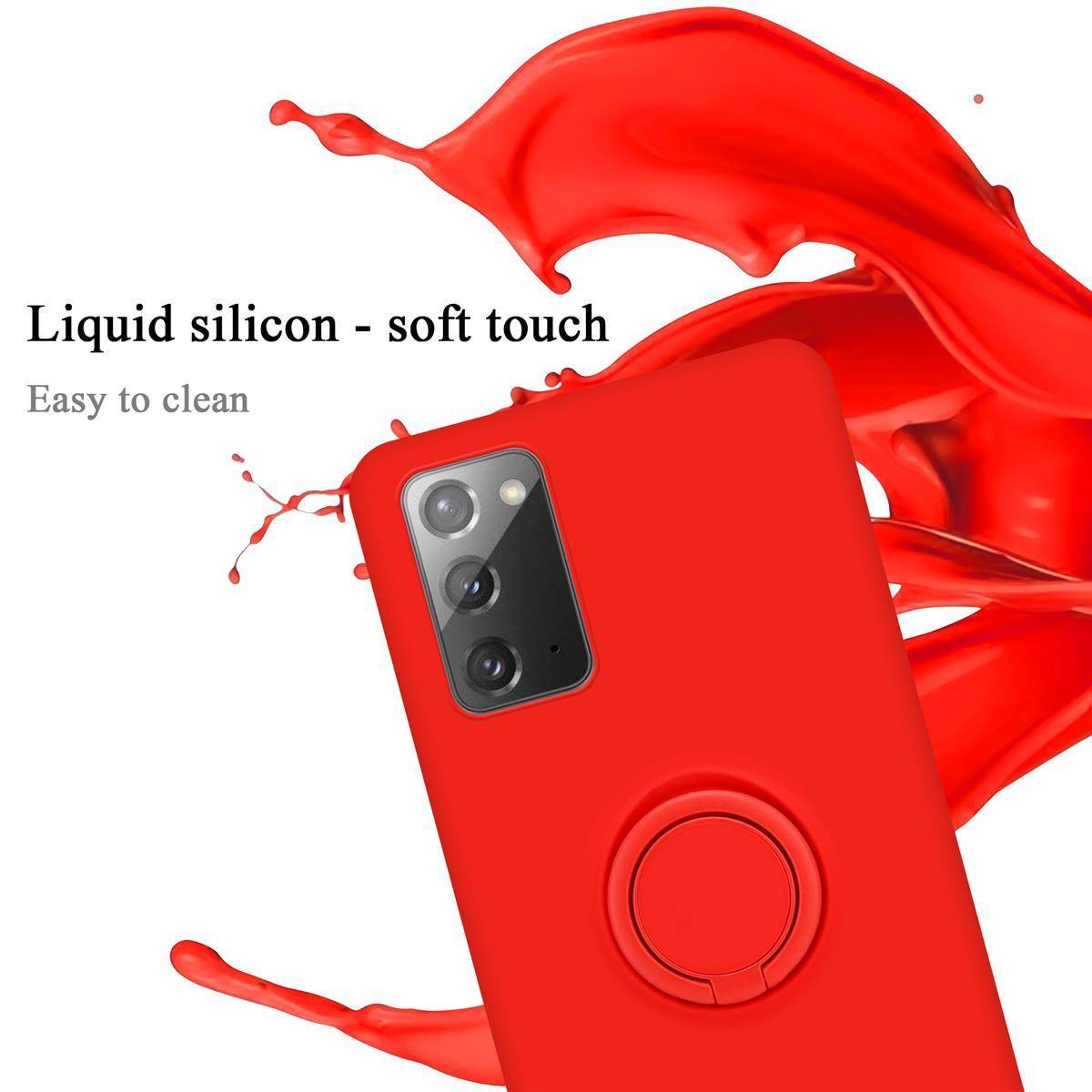 Cadorabo Hülle für Samsung Galaxy NOTE 20 Schutz Hülle in Rot Handyhülle TPU Etui Case Cover