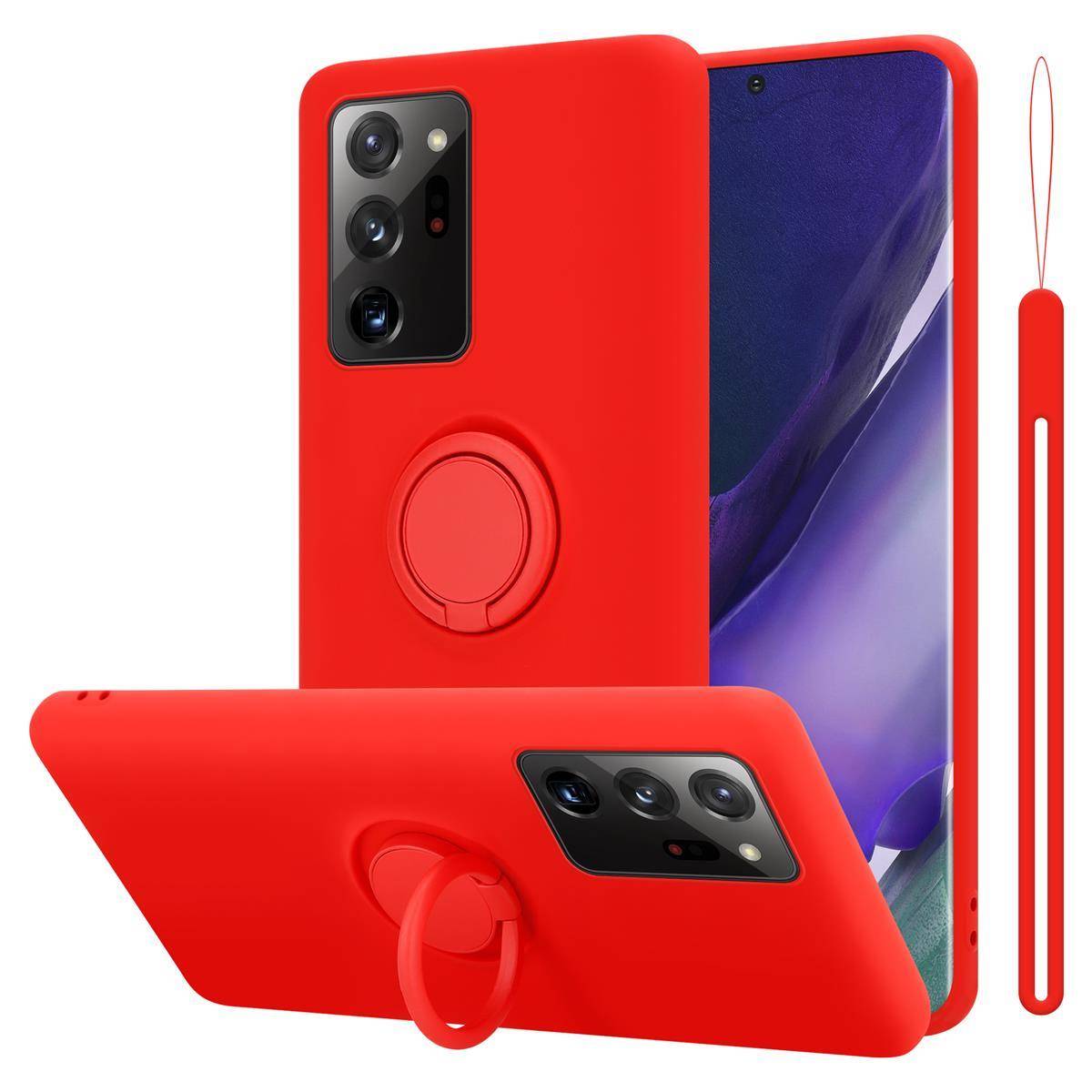 Cadorabo Hülle für Samsung Galaxy NOTE 20 ULTRA Schutz Hülle in Rot Handyhülle TPU Etui Case Cover