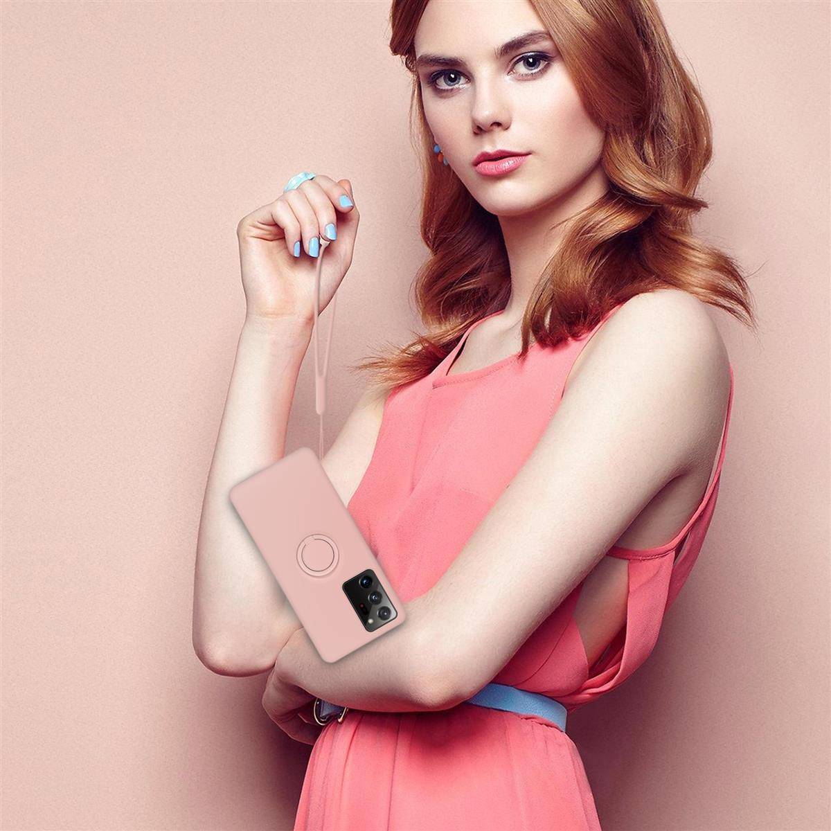 Cadorabo Hülle für Samsung Galaxy NOTE 20 ULTRA Schutz Hülle in Rosa Handyhülle TPU Etui Case Cover