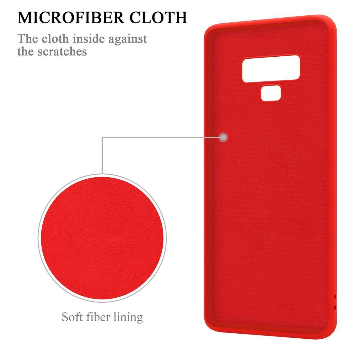 Cadorabo Hülle für Samsung Galaxy NOTE 9 Schutz Hülle in Rot Handyhülle TPU Etui Case Cover