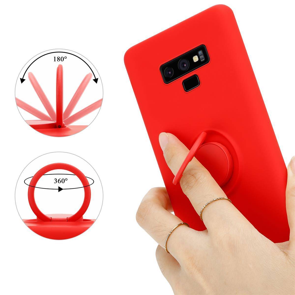 Cadorabo Hülle für Samsung Galaxy NOTE 9 Schutz Hülle in Rot Handyhülle TPU Etui Case Cover