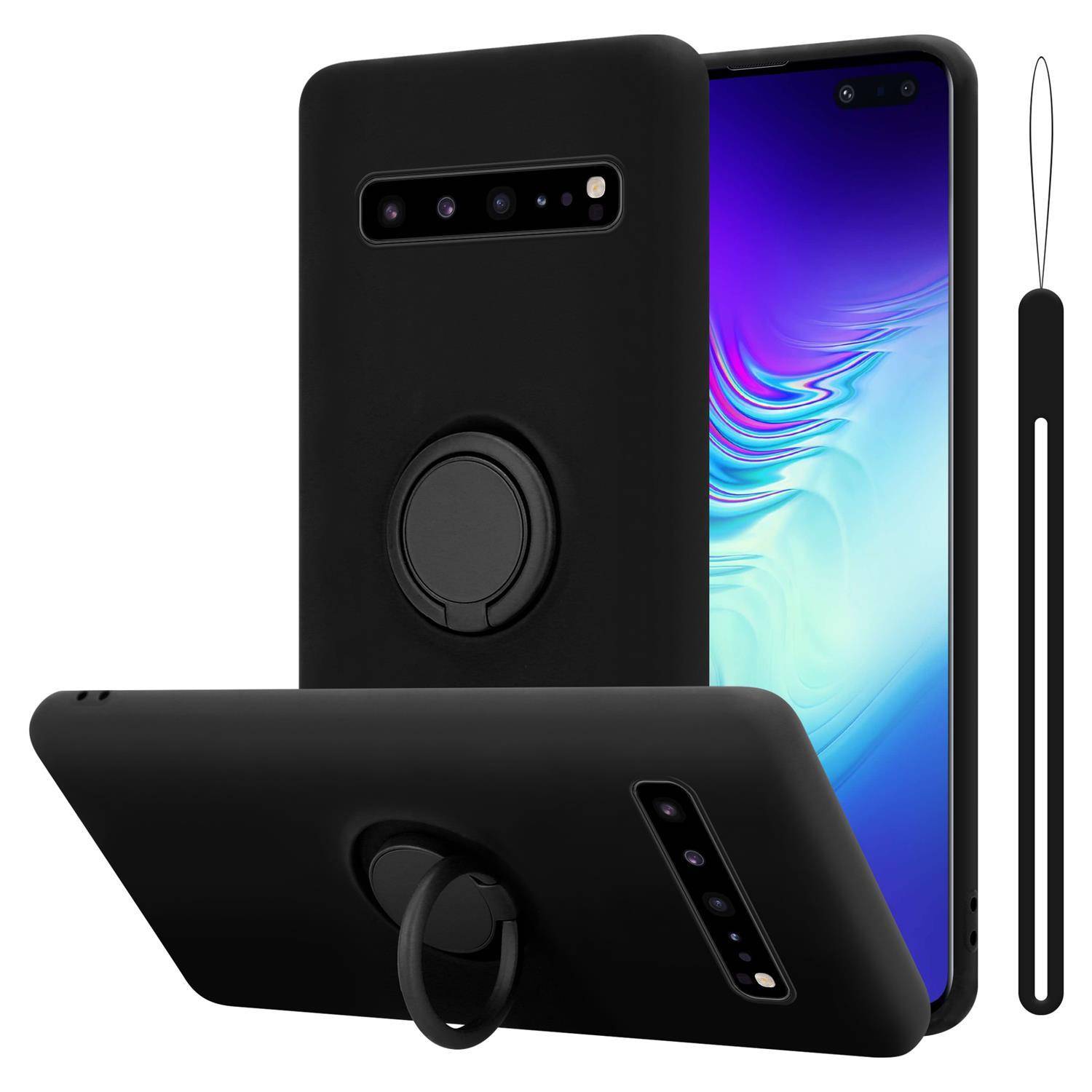Cadorabo Hülle für Samsung Galaxy S10 5G Schutz Hülle in Schwarz Handyhülle TPU Etui Case Cover