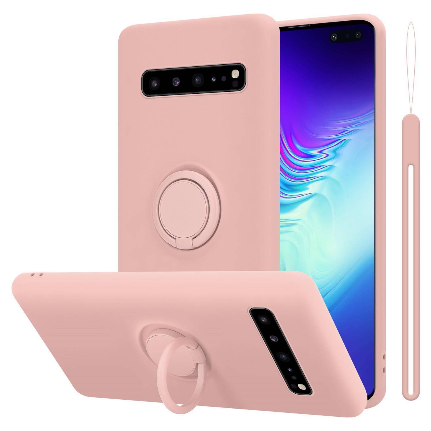 Cadorabo Hülle für Samsung Galaxy S10 5G Schutz Hülle in Rosa Handyhülle TPU Etui Case Cover