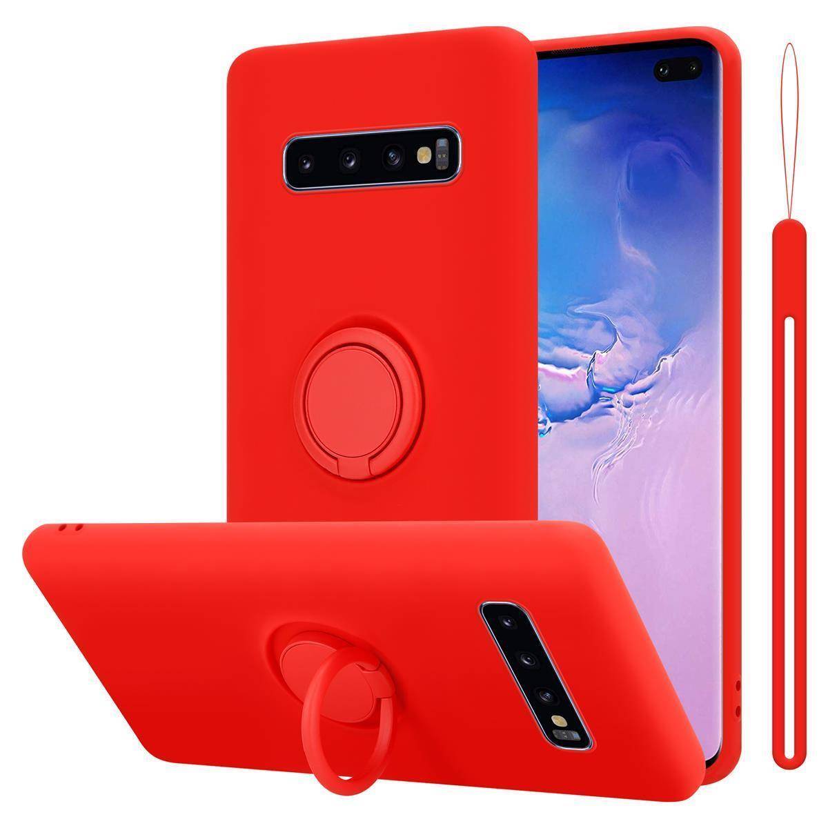 Cadorabo Hülle für Samsung Galaxy S10 4G Schutz Hülle in Rot Handyhülle TPU Etui Case Cover