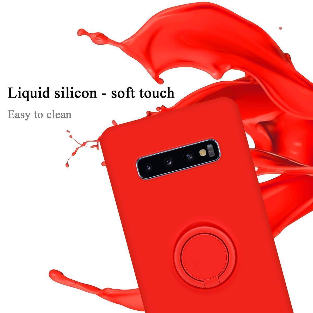 Cadorabo Hülle für Samsung Galaxy S10 4G Schutz Hülle in Rot Handyhülle TPU Etui Case Cover