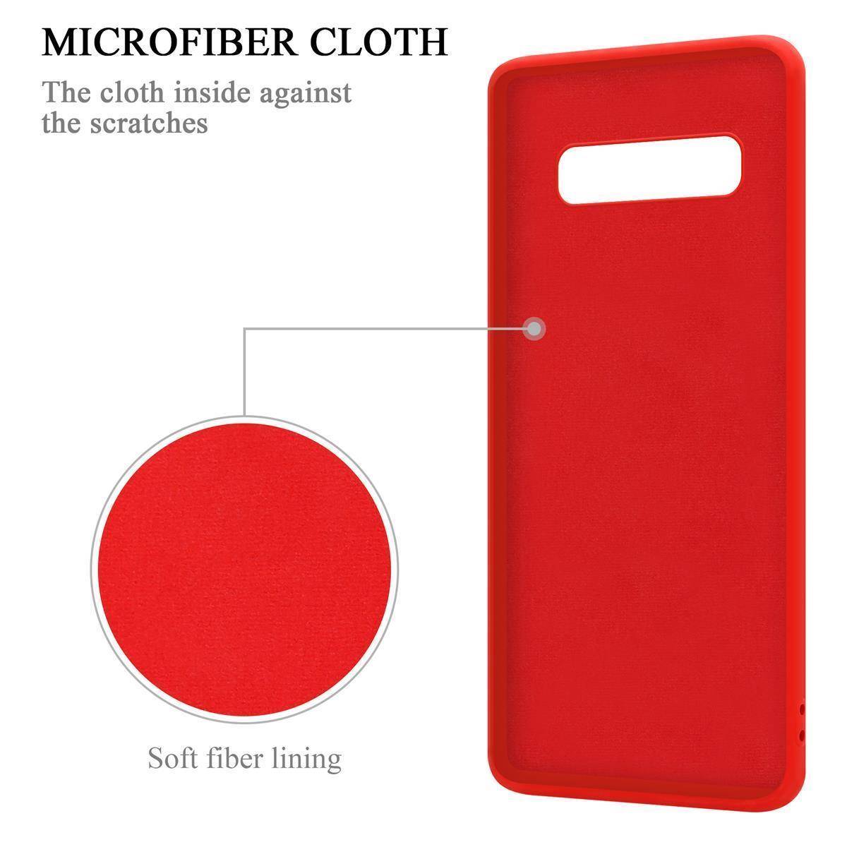 Cadorabo Hülle für Samsung Galaxy S10 4G Schutz Hülle in Rot Handyhülle TPU Etui Case Cover