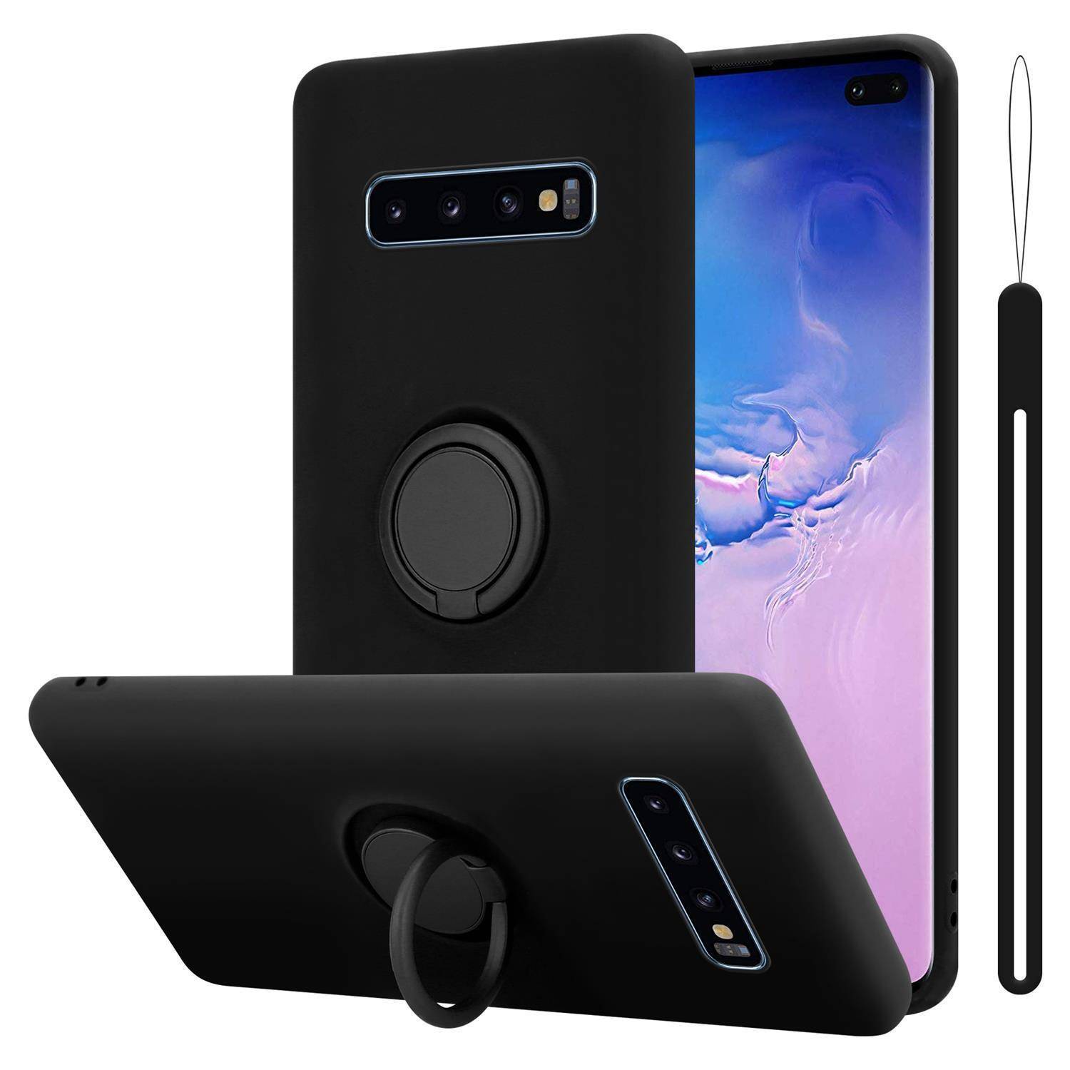Cadorabo Hülle für Samsung Galaxy S10 PLUS Schutz Hülle in Schwarz Handyhülle TPU Etui Case Cover