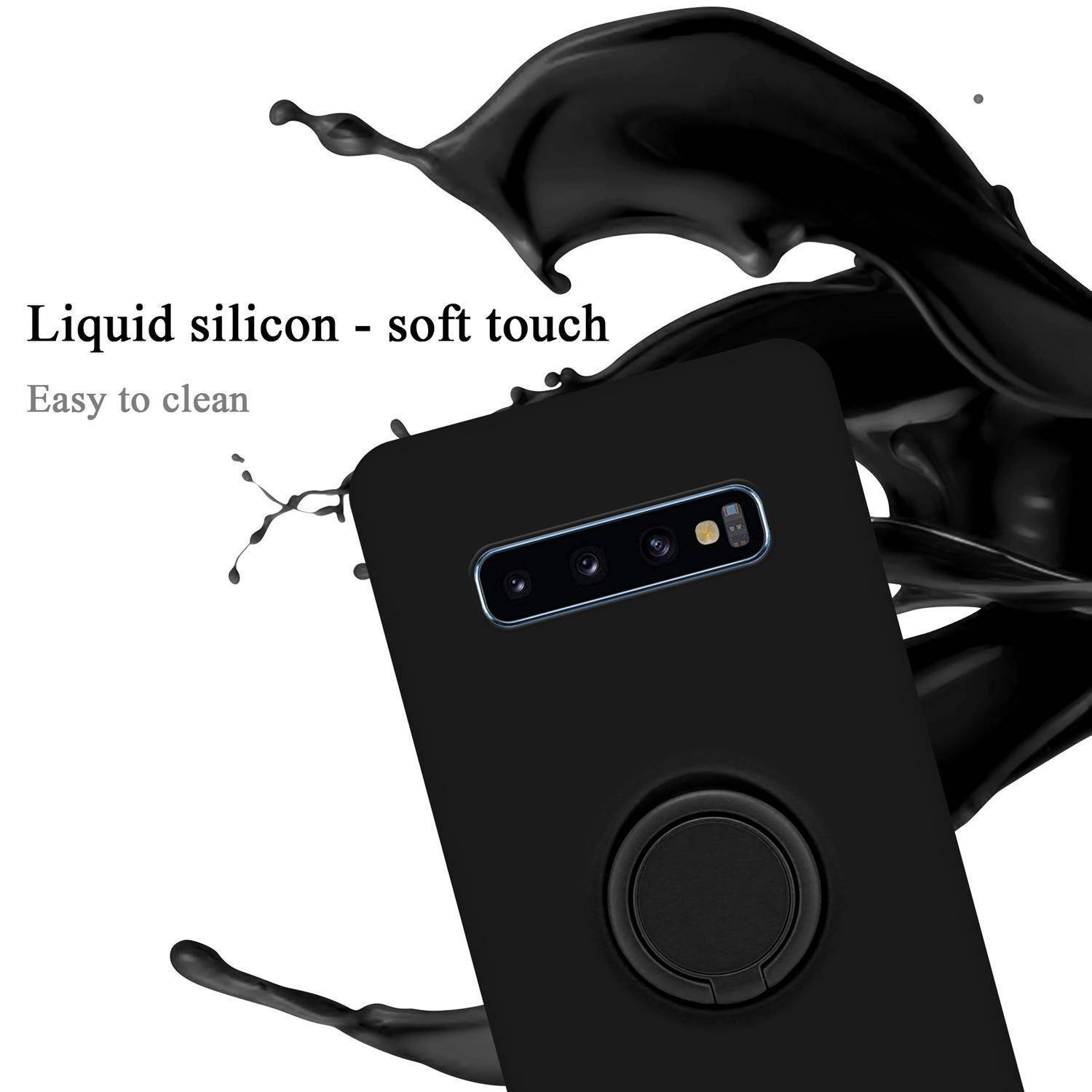 Cadorabo Hülle für Samsung Galaxy S10 PLUS Schutz Hülle in Schwarz Handyhülle TPU Etui Case Cover