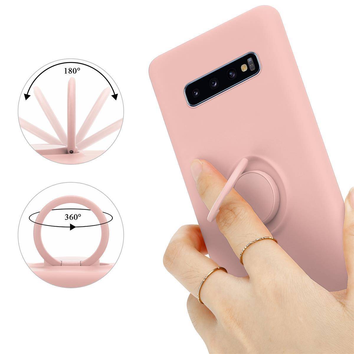 Cadorabo Hülle für Samsung Galaxy S10 PLUS Schutz Hülle in Rosa Handyhülle TPU Etui Case Cover