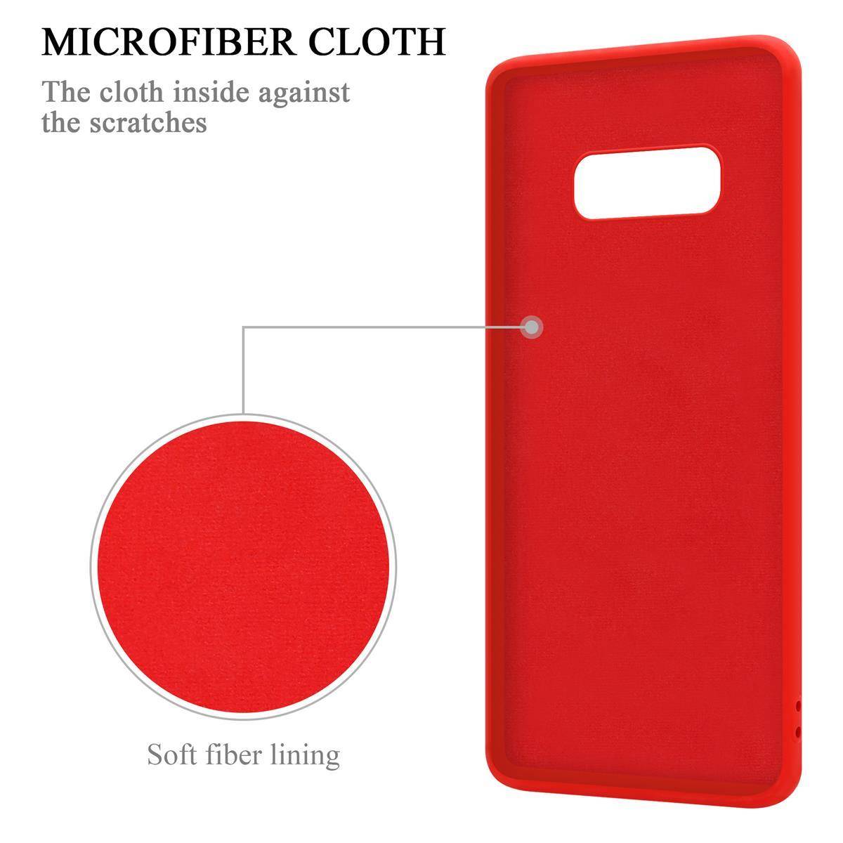 Cadorabo Hülle für Samsung Galaxy S10e Schutz Hülle in Rot Handyhülle TPU Etui Case Cover