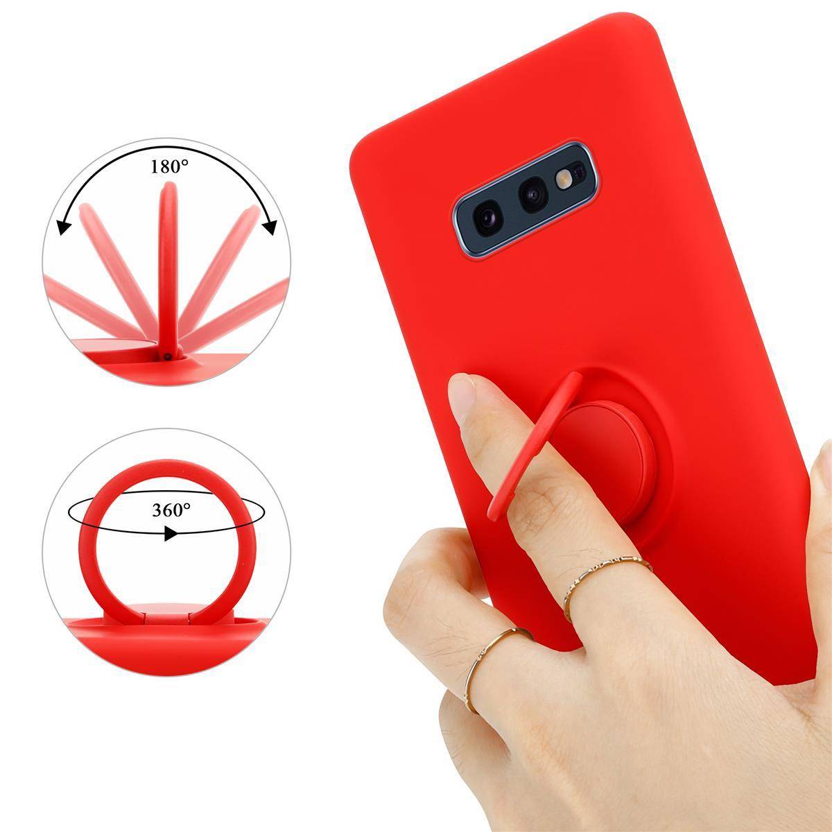 Cadorabo Hülle für Samsung Galaxy S10e Schutz Hülle in Rot Handyhülle TPU Etui Case Cover