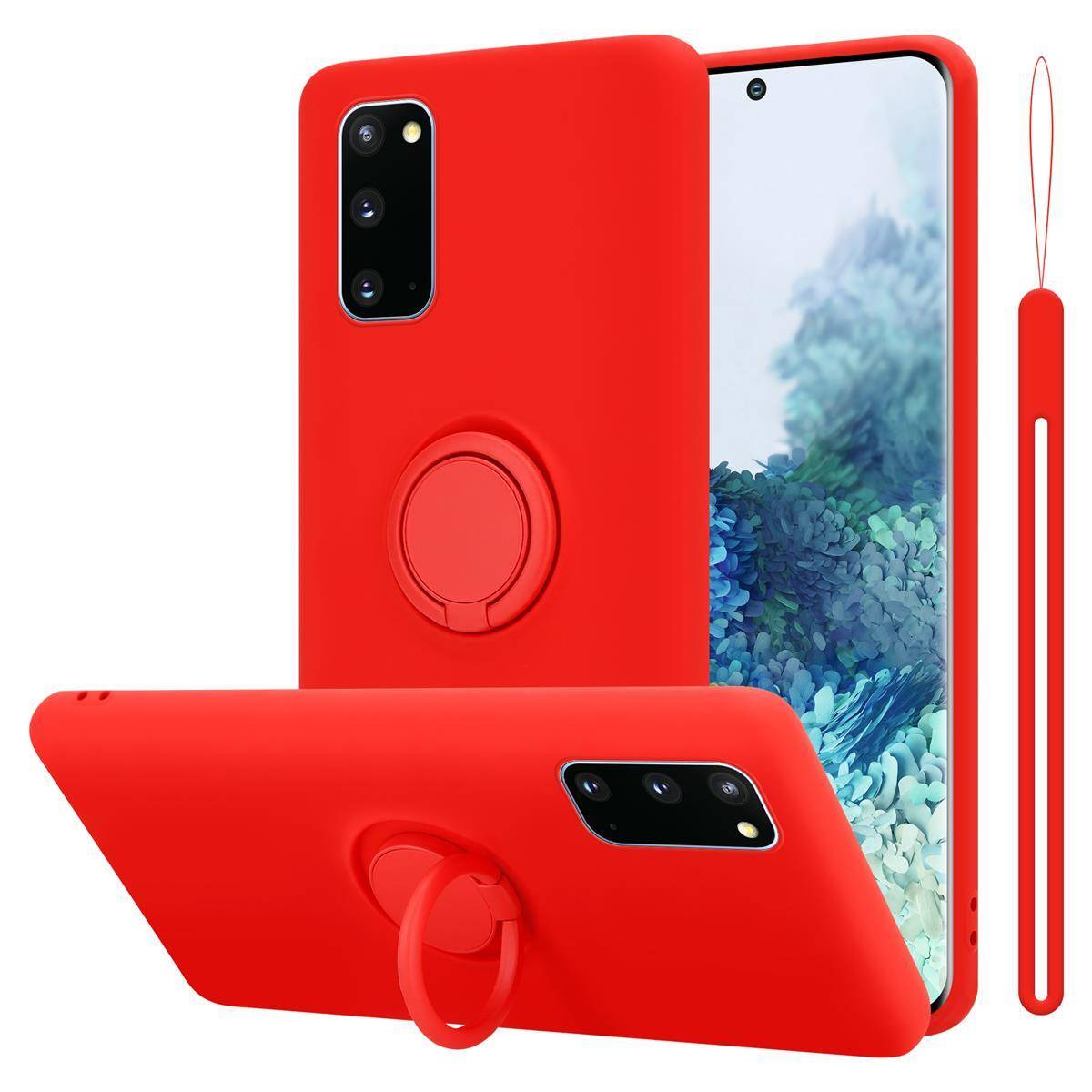 Cadorabo Hülle für Samsung Galaxy S20 Schutz Hülle in Rot Handyhülle TPU Etui Case Cover