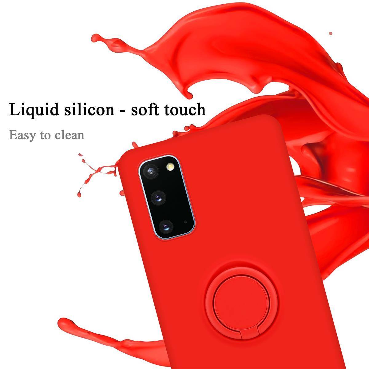 Cadorabo Hülle für Samsung Galaxy S20 Schutz Hülle in Rot Handyhülle TPU Etui Case Cover