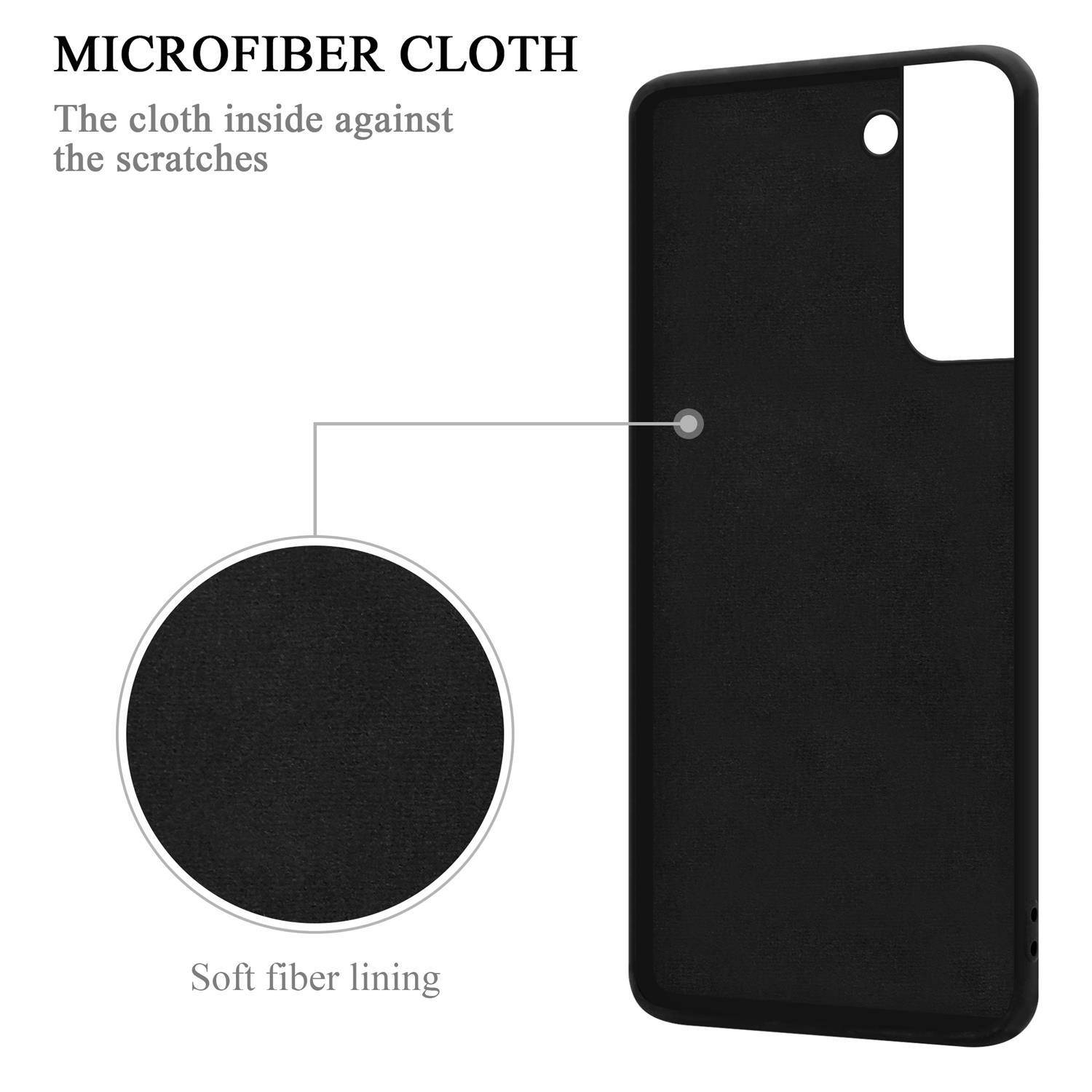 Cadorabo Hülle für Samsung Galaxy S21 5G Schutz Hülle in Schwarz Handyhülle TPU Etui Case Cover