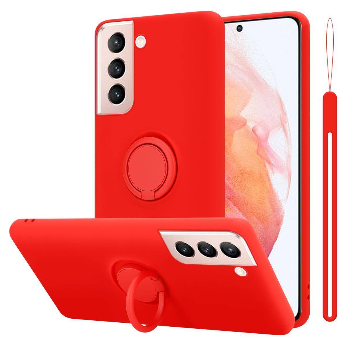 Cadorabo Hülle für Samsung Galaxy S21 5G Schutz Hülle in Rot Handyhülle TPU Etui Case Cover