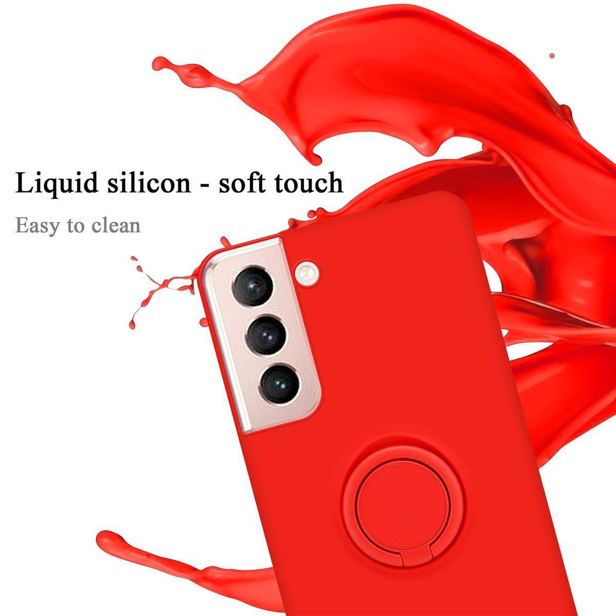 Cadorabo Hülle für Samsung Galaxy S21 5G Schutz Hülle in Rot Handyhülle TPU Etui Case Cover