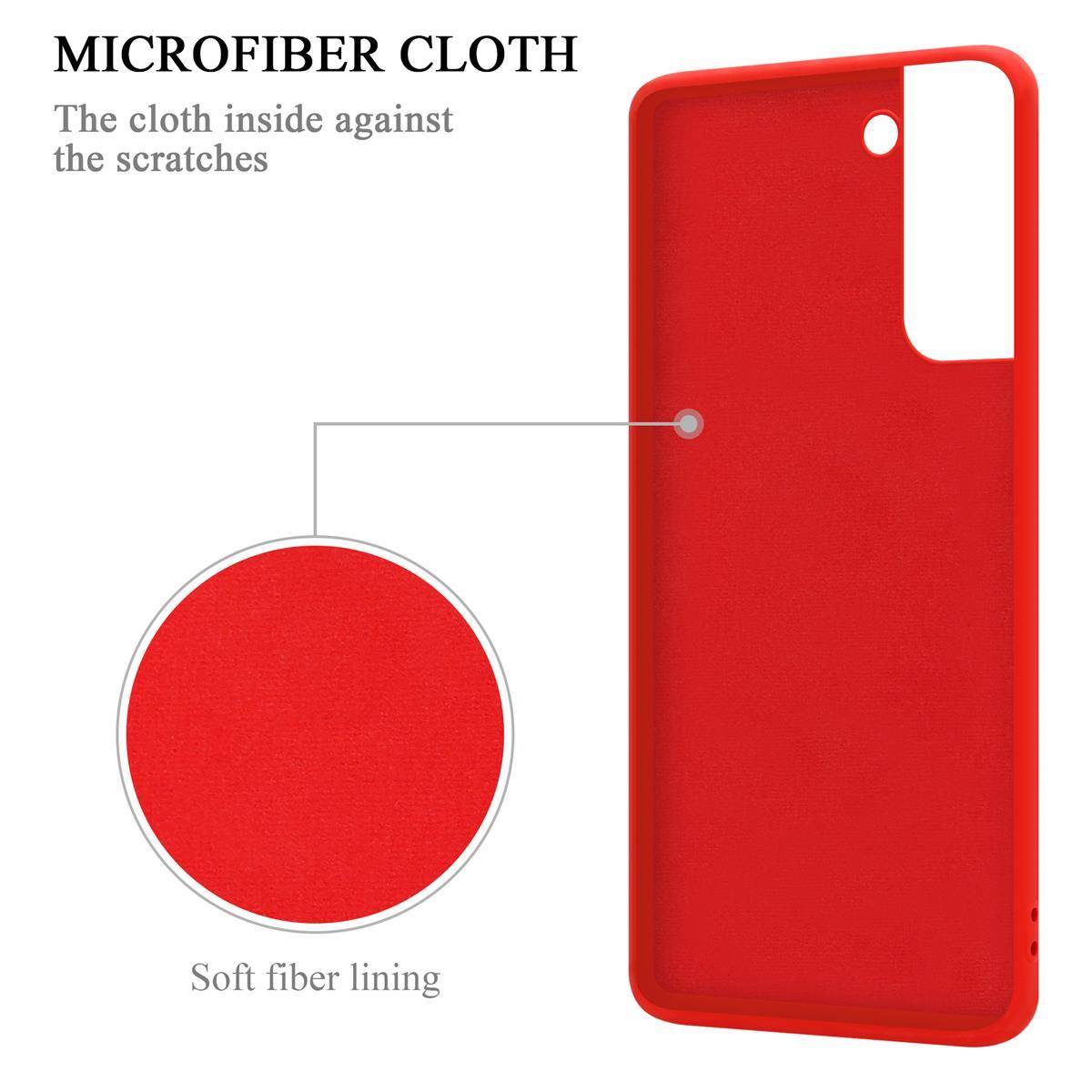 Cadorabo Hülle für Samsung Galaxy S21 5G Schutz Hülle in Rot Handyhülle TPU Etui Case Cover