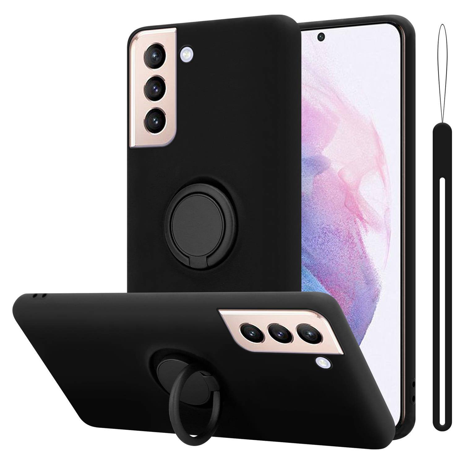 Cadorabo Hülle für Samsung Galaxy S21 PLUS Schutz Hülle in Schwarz Handyhülle TPU Etui Case Cover