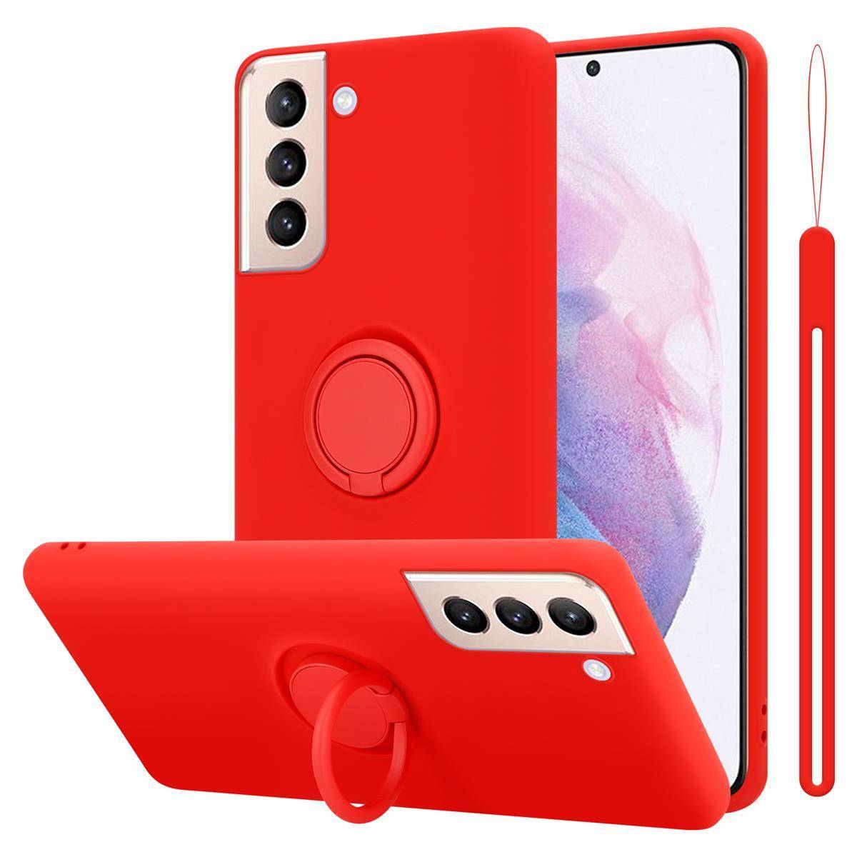 Cadorabo Hülle für Samsung Galaxy S21 PLUS Schutz Hülle in Rot Handyhülle TPU Etui Case Cover