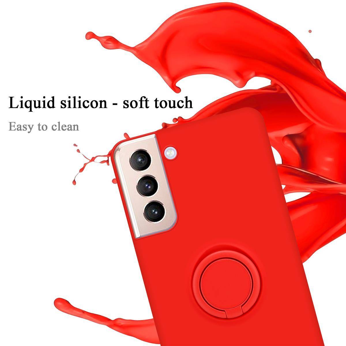 Cadorabo Hülle für Samsung Galaxy S21 PLUS Schutz Hülle in Rot Handyhülle TPU Etui Case Cover
