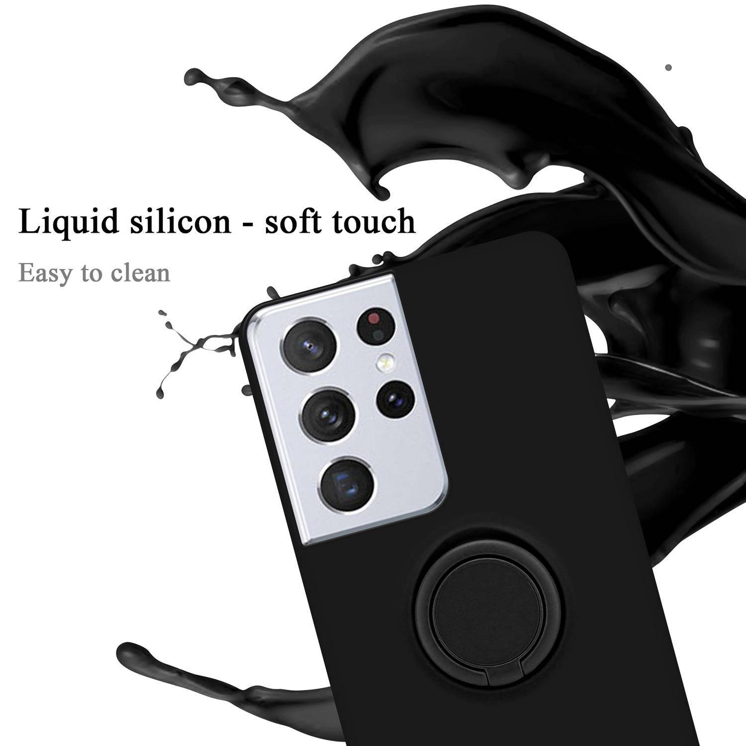 Cadorabo Hülle für Samsung Galaxy S21 ULTRA Schutz Hülle in Schwarz Handyhülle TPU Etui Case Cover