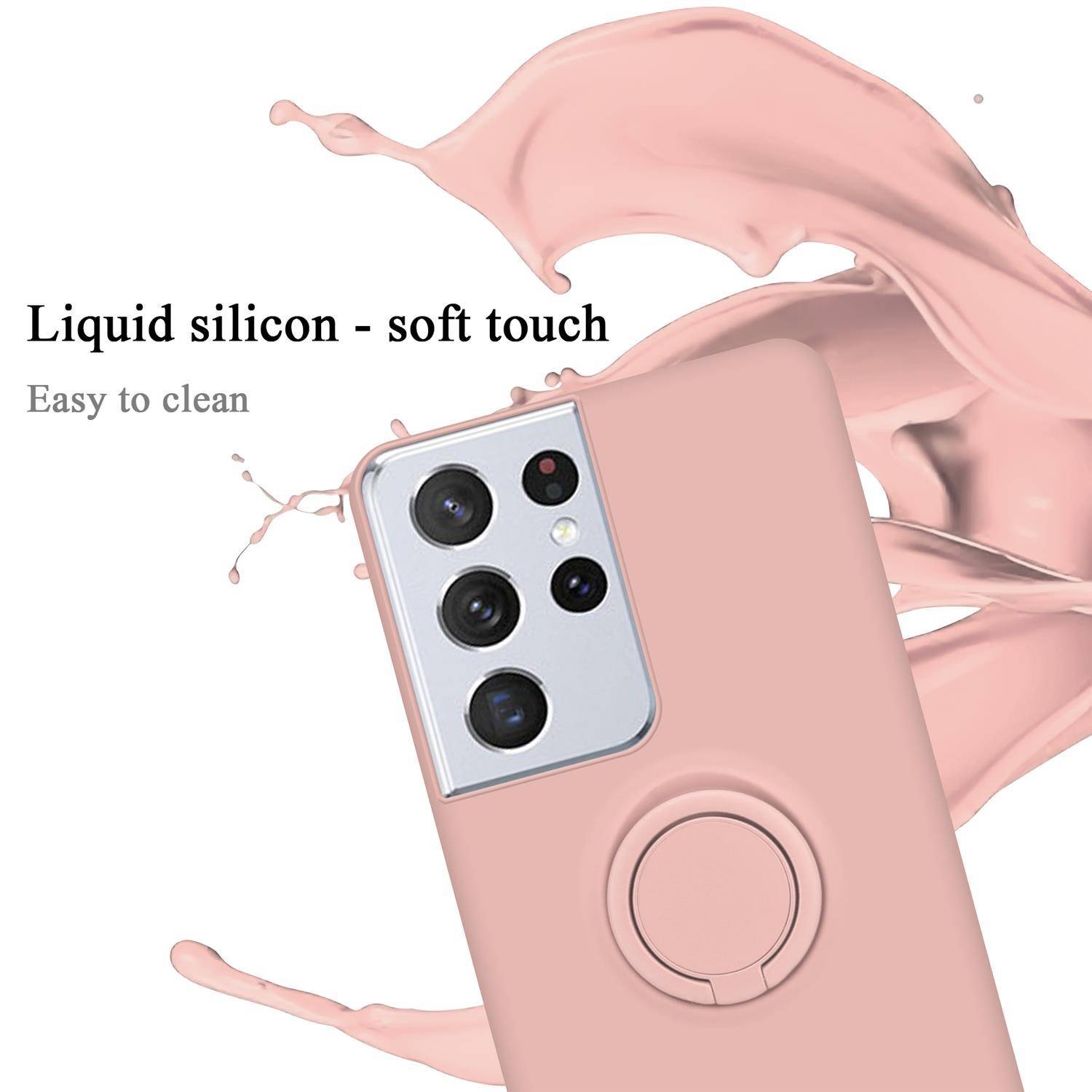 Cadorabo Hülle für Samsung Galaxy S21 ULTRA Schutz Hülle in Rosa Handyhülle TPU Etui Case Cover