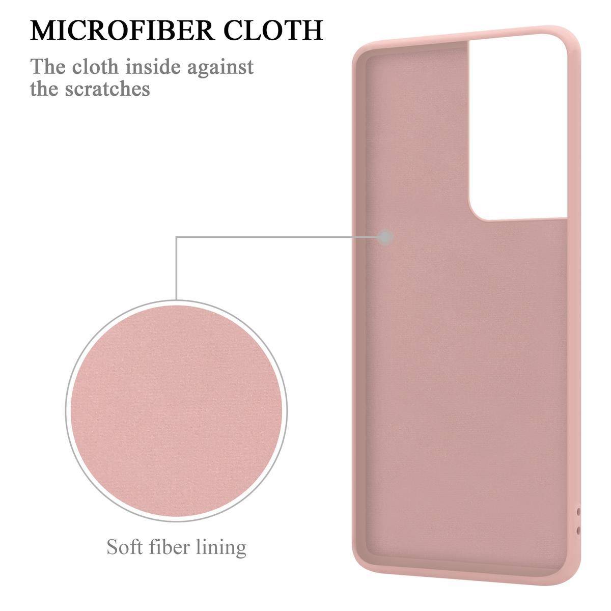 Cadorabo Hülle für Samsung Galaxy S21 ULTRA Schutz Hülle in Rosa Handyhülle TPU Etui Case Cover