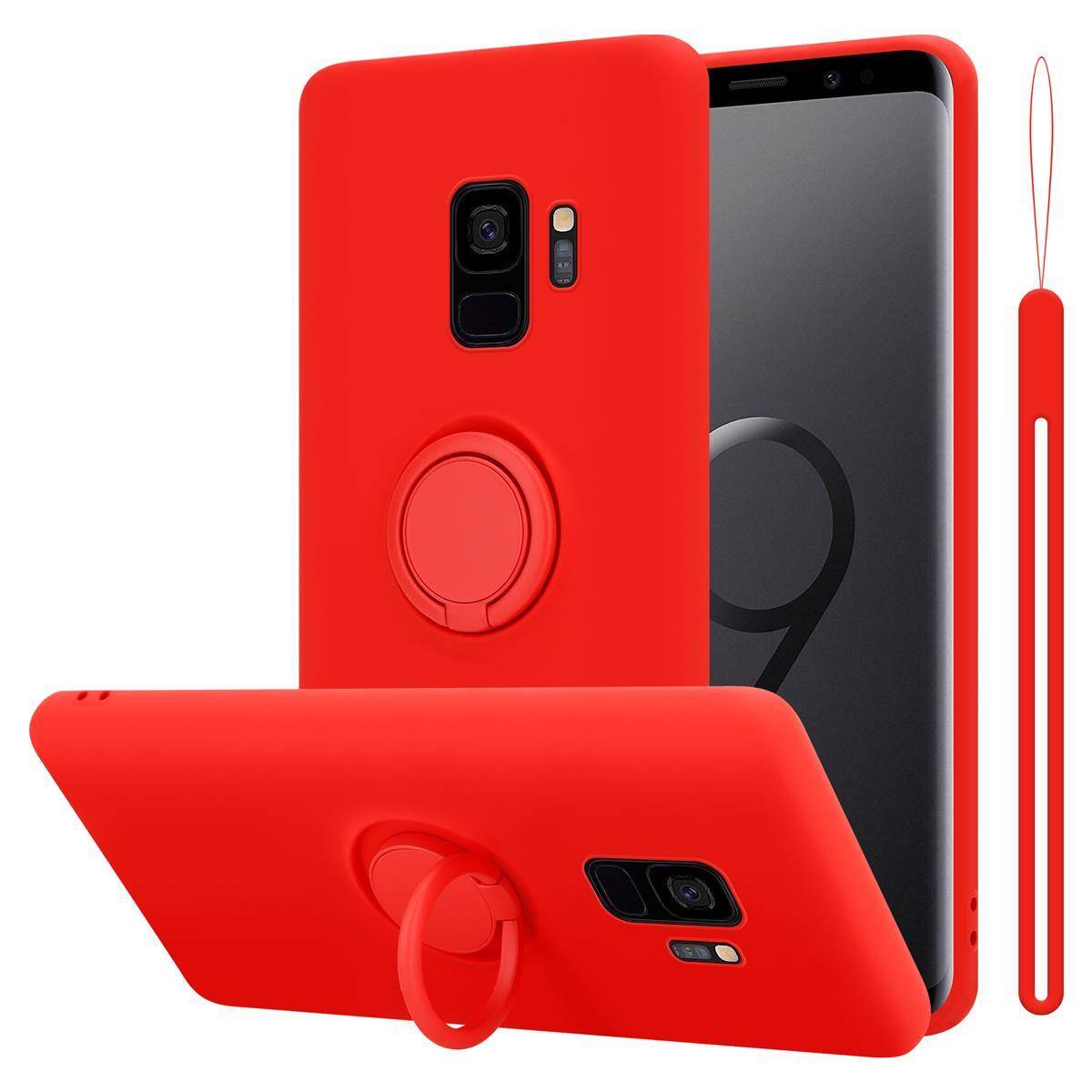 Cadorabo Hülle für Samsung Galaxy S9 Schutz Hülle in Rot Handyhülle TPU Etui Case Cover